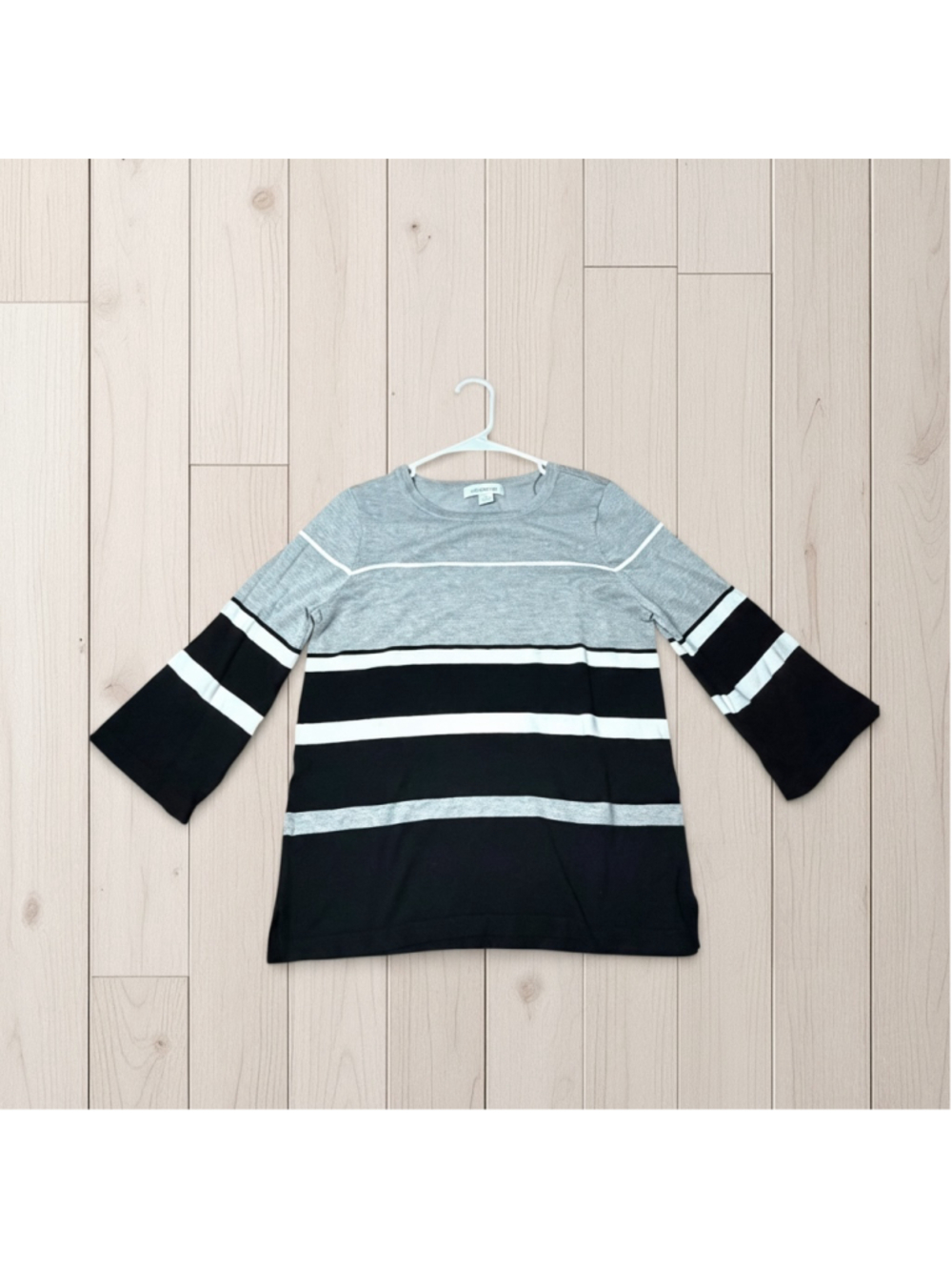 LIZ CLAIBORNE Striped Colorblock Knit Sweater S